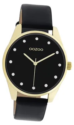 Obrázok produktu pre Hodinky Oozoo Damenuhr, čierne, kožený remienok, analógové, quartzový mechanizmus, model D3UOC11049
