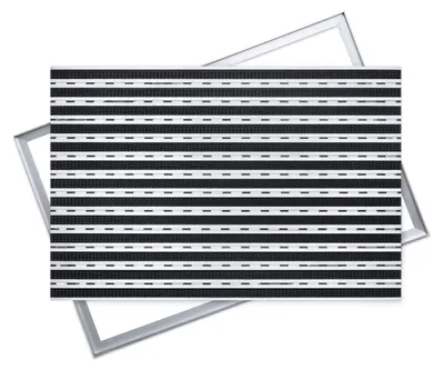 Produktbild von POLENTEX Aluminium Fußmatte für Türen, 75x50 cm, 12 mm Profilhöhe, Bürste, Farbe: Schwarz, für Innen- und Außenbereiche