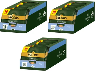 Produktbild von JACOBS Pads Crema Mild 270 Getränke - 15x18 Kaffeepads Senseo kompatibel