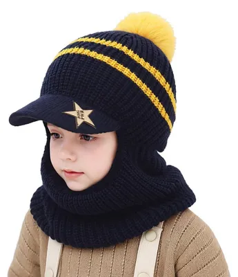 Immagine prodotto di Cappello termico foderato in pile, colore blu navy, per bambini dai 2 ai 6 anni