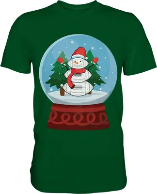 Produktbild von Weihnachten American Football Schneemann T-Shirt – Bottle Green / S