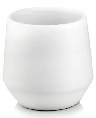 Produktbild von Keramik Übertopf rund 13 cm weiß matt, klassischer Blumentopf ohne Abflussloch, modern dekorativ