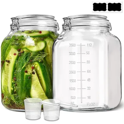 Vorratsgläser 4 L, Set von 2, quadratisch, luftdicht