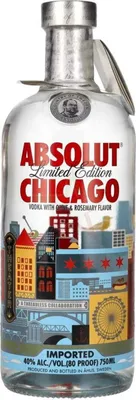 Produktbild von Absolut Vodka CHICAGO Olive & Rosemary Flavor Limited Edition 40.0 %  0,75 lt.