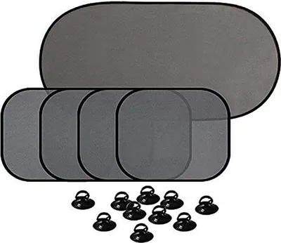 Immagine prodotto di 5 pz. finestrini parasole auto per lato e posteriore con ventose schermo di protezione solare