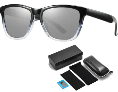 Produktbild von Polarisierte Sportsonnenbrille für Damen und Herren, zum Autofahren, Angeln, Radfahren und Laufen, mit Brillenetui, TAC+PC, Schwarz/Silber