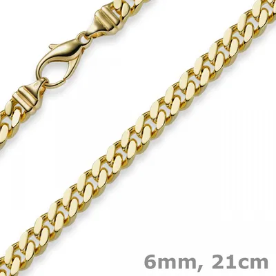Produktbild von 6mm Panzerarmband Armband Armkette 750 Gold Gelbgold 21cm Herren Goldarmband