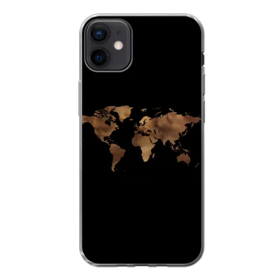 Produktbild von MuchoWow® Handyhülle Schutzhülle Hülle für iPhone 12 mini Weltkarte - Stoff - Karte Silikon Softcase Handy Hülle - Bild