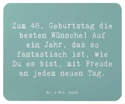Produktbild von Mr. & Mrs. Panda Mousepad Spruch 48. Geburtstag - Meeresbrise - Geschenk, unvergessliche Momente, Happy Birthday, computer mauspad, Mouse Pad, Glück, Liebe, Freude