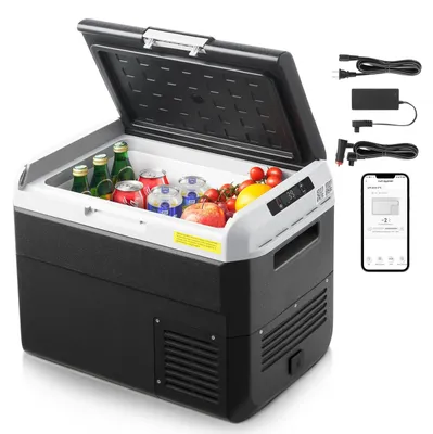 Produktbild von Kompressor Kühlbox 30 L - Tragbare Auto-Kühlbox - Einstellbare Temperatur - App-Steuerung - 12/24 V DC & 100–240 V AC - Für Camping Reisen Wohnmobil