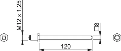 Productafbeelding van HOPPE Rolwisselstift FDW, 8x120mm, TS 77-98, verzinkt