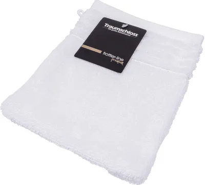 Produktbild von Traumschloss Frottier-Line Premium Waschhandschuh 16 x 21 cm weiß 100% ägäische Baumwolle mit 600g/m²