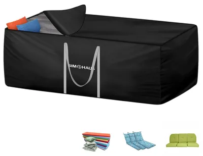 Image de Housse de protection de 180 x 80 x 60 cm, pour coussins de jardin, sac de rangement étanche, tissu Oxford 420D, avec