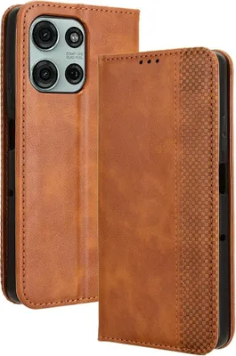 Produktbild von Motorola Moto G75 Hülle - Coverup Vintage Style Klapphülle - Braun