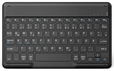 Produktbild von Deutsche Bluetooth Tastatur für Windows Android iOS Tablet Kabellos Schwarz Einfarbig