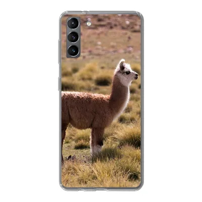 Produktbild von MuchoWow® Handyhülle Schutzhülle Hülle für Samsung Galaxy S21 Plus Alpaka - Braun - Natur Silikon Softcase Handy Hülle - Handy-Tasche
