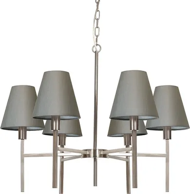 Zdjęcie produktu dla Żyrandol Lucerne szczotkowany nikiel 6xE14x25W metal wym:128x67,8x67,8cm IP20 Elstead