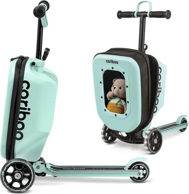 Obrázek produktu pro Tříkolový odrážedlo, skládací, nastavitelná výška do 50 kg, barva světle zelená, vhodné pro děti od 2 let