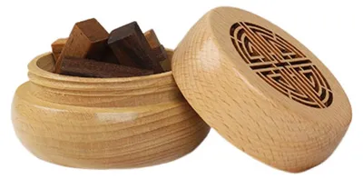 Produktbild von Aromatherapie-Diffusorbox aus Holz, Auto-Lufterfrischer, ätherischer Öldiffusor, runde Duftbox, Dekoration für Zuhause und Büro