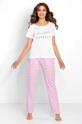 Obrázok produktu pre Piżama Flawless White-Pink, L