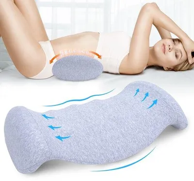 Obrázok produktu pre Unyqoos® Ergonomická bedrová opierka z pamäťovej peny – podpora chrbta pre posteľ, pohovku, kanceláriu a auto, priedušný, umývateľný poťah