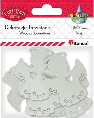 Immagine prodotto di Dekoracje drewniane 6 szt 42x50mm Titanum aniołek
