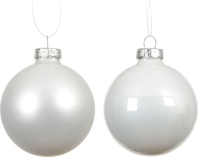 Produktbild von Weihnachtskugeln Glas 10cm 4 Stück - Winterweiß