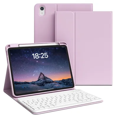Image de Coque avec clavier pour iPad A16, modèles 11 et 10, générations 2025 et 2022, couleur violette