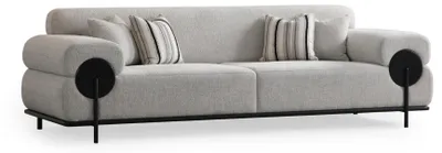 Produktbild von Sofa 3 Sitzer Sofas Stoff Dreisitzer Sitz Polster Design Wohnzimmer Modern Grau
