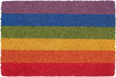 Produktbild von Nicola Spring Kokosfaser-Fußmatte – 60 x 40 cm – Regenbogen