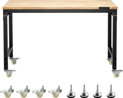 Obrázok produktu pre SucceBuy pracovný stôl 907 kg Pracovný stôl so zásuvkou a doskou na náradie 1220x610x711-1003 mm