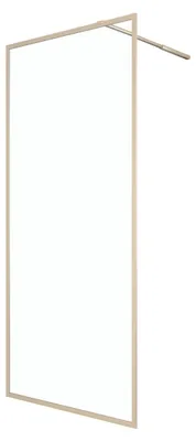Produktbild von Duschwand 90×200 cm, Gold, Aluminium, 6 mm ESG, Stabilisationsbügel