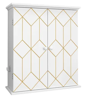 Produktbild von Badezimmerschrank Hängeschrank Weiß mit verstellbarem Regal 61x54x15 cm