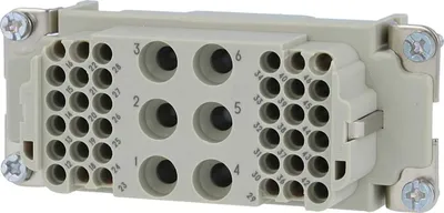 Image de HARTING Han K6/36 Insert femelle (F) Connecteur à sertir, 42 pôles 6/36+PE 690 V - 160 V Contact de 40 A/10 A - 1 pièce