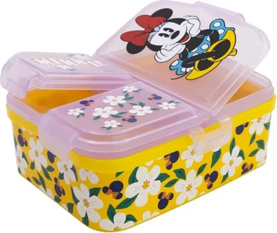 Immagine prodotto di Scatola per il pranzo per bambini Disney Minnie Mouse XL - Scatola per il pranzo con 3 scomparti e grande design