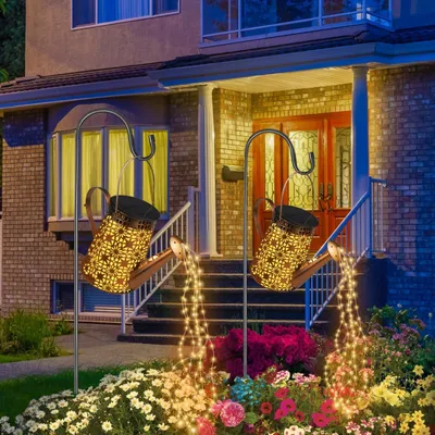 Image de Ensemble de 2 arrosoirs solaires - Éclairage de jardin LED IP65