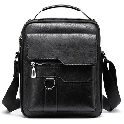 Immagine prodotto di deForde Borse a tracolla da uomo in ecopelle City Bag Business Bag 1846 Nero