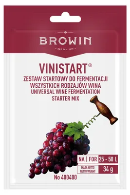 A product package for wine fermentation starter mix.