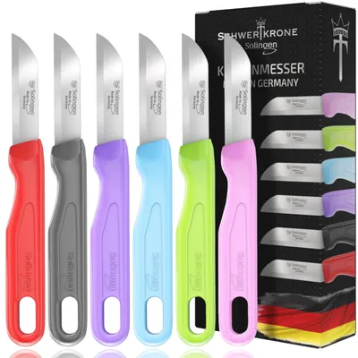 Küchenmesser-Set 6-teilig, rostfrei, Schäl- und Gemüsemesser, 16 cm
