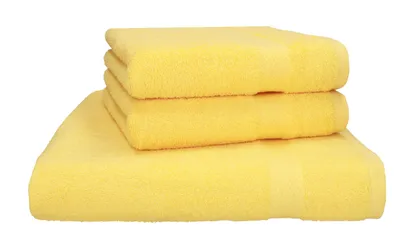 Produktbild von Betz 3-tlg. Saunatuch Set PREMIUM 1 Saunatuch 2 Handtücher 100%Baumwolle  Farbe: gelb
