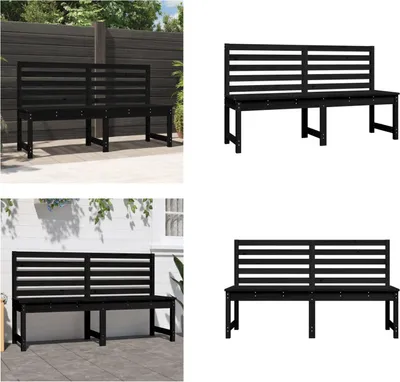 Produktbild von vidaXL Gartenbank Schwarz 157,5 cm Massivholz Kiefer - Gartenbank - Gartenbänke - Gartensitzplatz - Außenbank