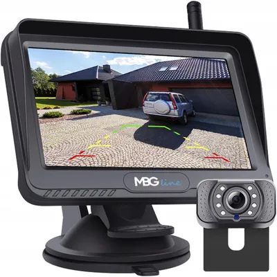 Produktbild von MBG line Funk-Rückfahrkamera-Set mit 4,3-Zoll-Monitor, 720p, XL-435+006S