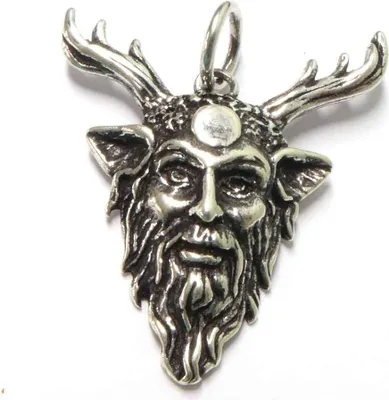 Produktbild von Kettenanhänger Cernunnos 925 Silber 3,2cm Amulett Keltischer Naturgott Talisman