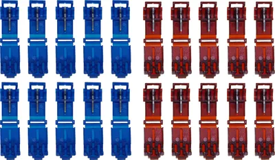 Image de baytronic 10x connecteurs rapides en T rouges + 10x connecteurs rapides en T bleus