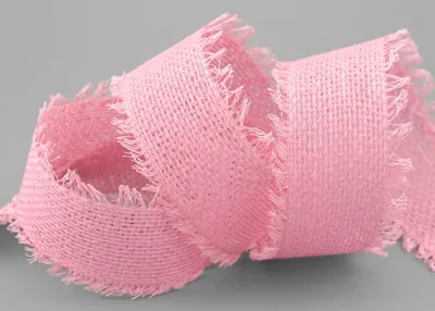 Kattunband 30 m x 40 mm, rosa, 100 % Baumwolle, Dekoband