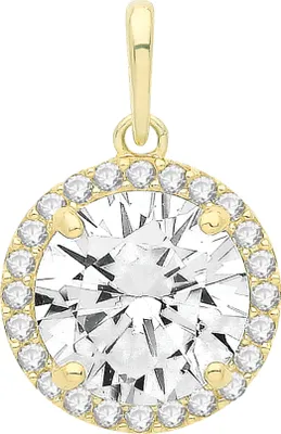 Productafbeelding van Gouden hanger voor dames, 375/1000 geelgoud, met zirconiumoxide – 16mm * 10mm; TRS34400