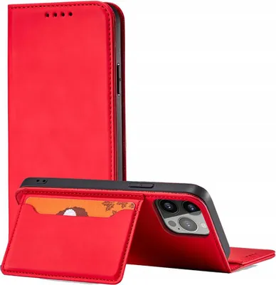 Image de Magnet Card Case Iphone 14 Pro Case with Flap Wallet Stand Red