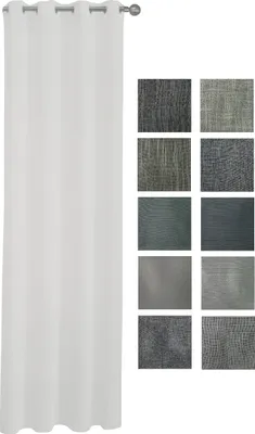 Produktbild von Gardinen Vorhänge Ösenvorhang Ösenschal 140*240/250 cm 100% Polyester (Grau 36)