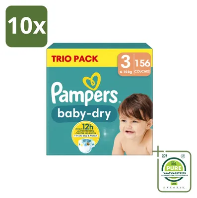 Produktbild von 10 x Pampers Baby-Dry Windeln Größe 3, 6-10 kg - Großpackung - 10 Stücke