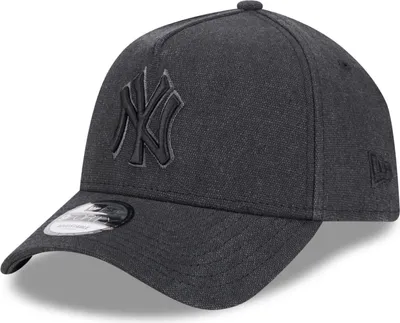 Produktbild von New Era A-Frame Trucker Leinen Cap New York Yankees schwarz